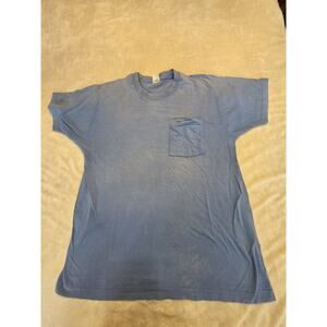 Vintage 90s Fruit Of The Loom Navy Single Stitch T Shirt Size Mens L